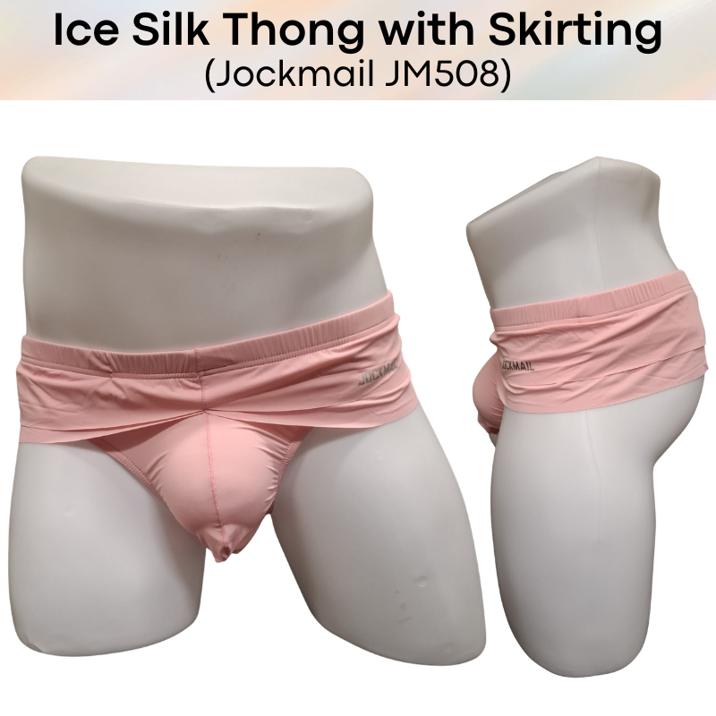 Men's Thong: Polyester Ice Silk Thong with Skirting Underwear (JM508)