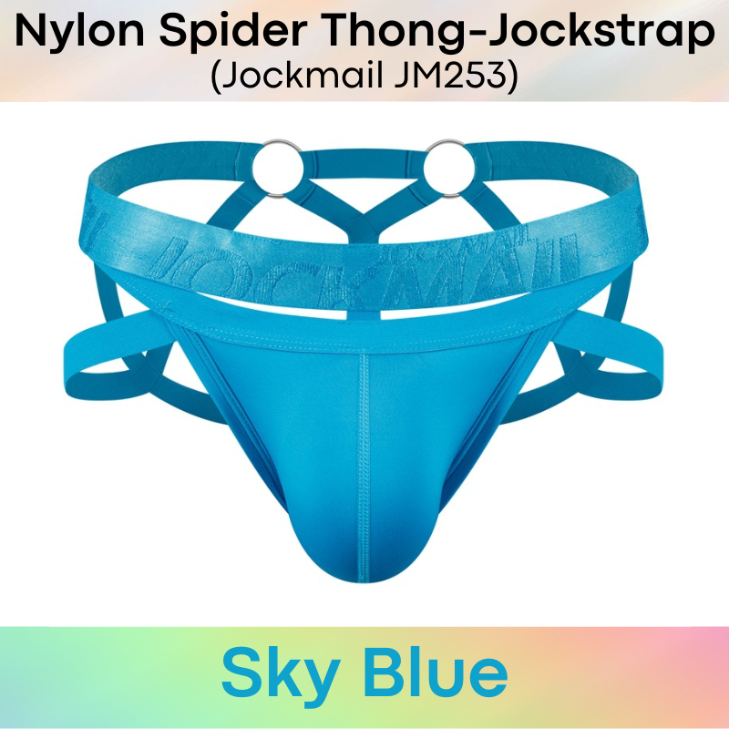 Men's Jockstrap: Nylon Ice Silk Spider Jockstrap-Thong Combi Underwear (JM253)