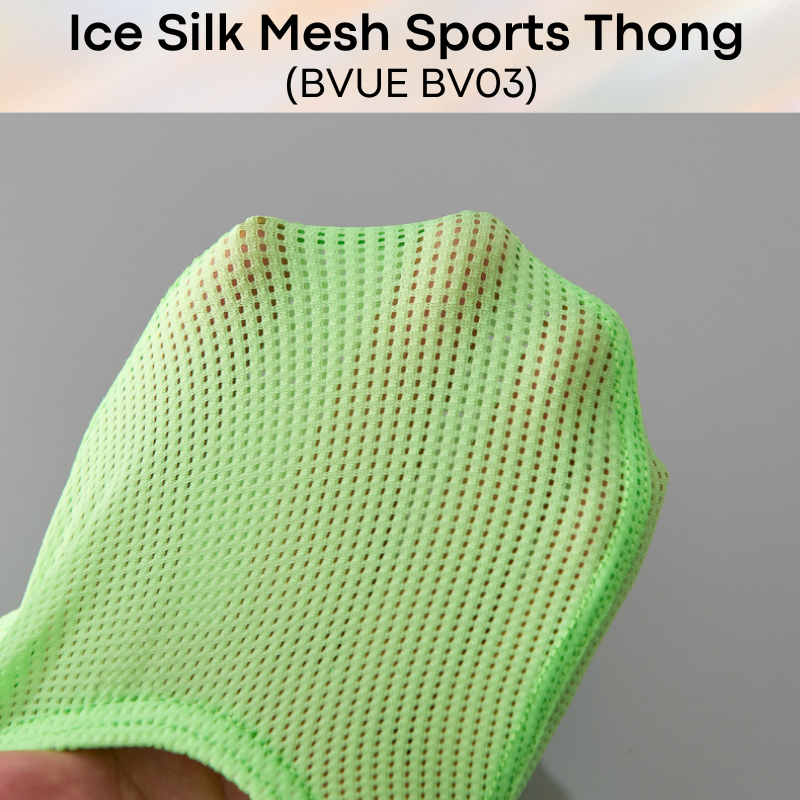Men's Thong: Polyester Ice Silk Mesh Sports Thong in Metallic Colours Underwear (BV03)