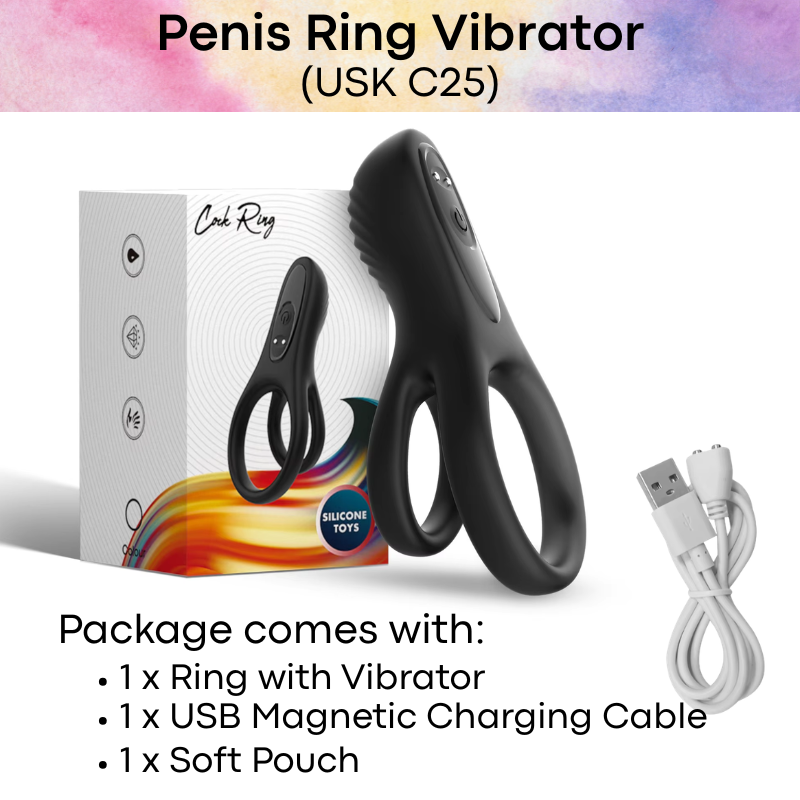 Adult Toy: Men's Silicone Vibrating Penis Ring (USKC25)