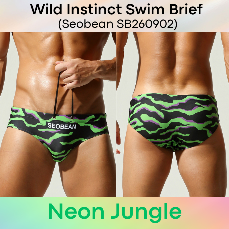 Lifestyle: Men's Animal Wild Instinct Printed Swimming Brief Trunks (SB260902)