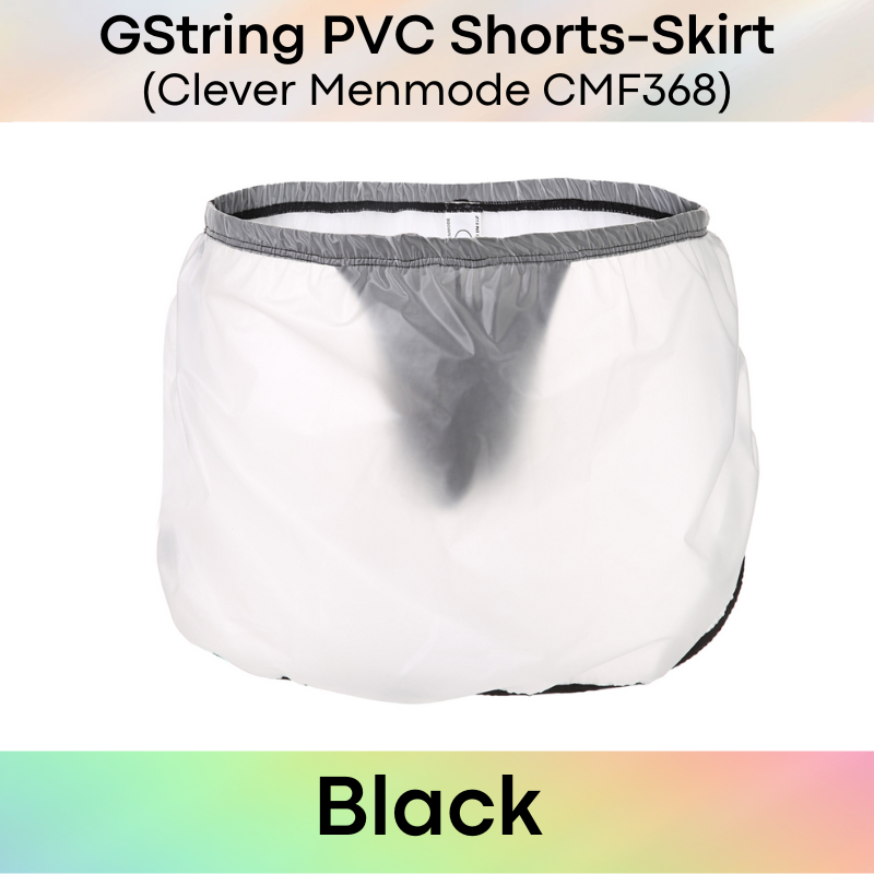 Men's Shorts: PVC Shorts with High Side Split Skirt-Like Homewear (CMF368)