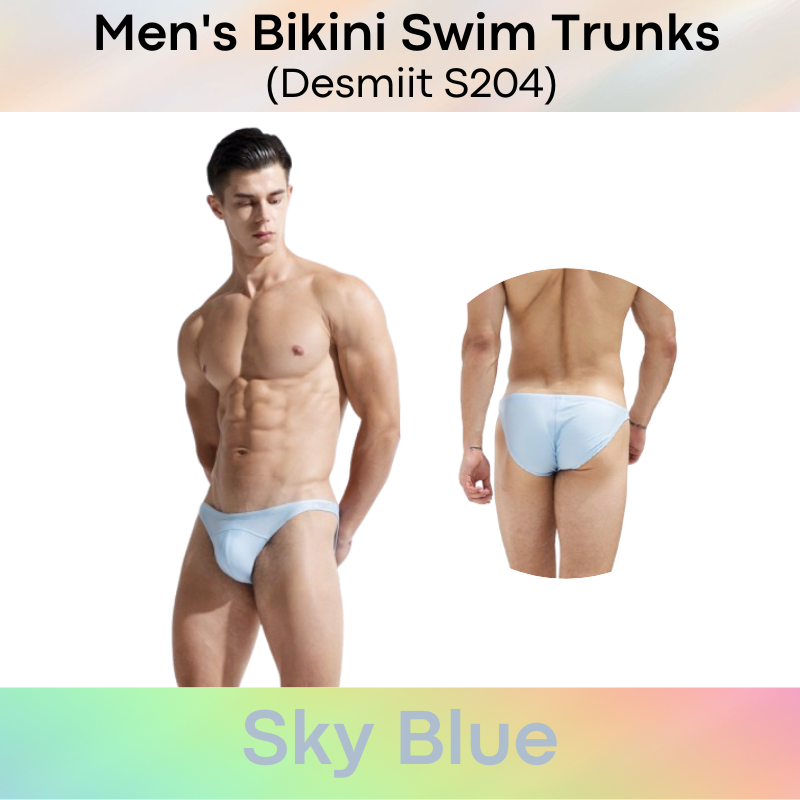 Men's Swimwear : Bikini Swim Trunks with Drawstring (Desmiit S204)