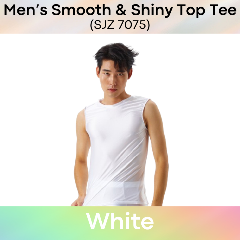 Men's Tee : Silky Smooth Tight Fit Sleeveless Round Neck Tee (SJZ 7075)