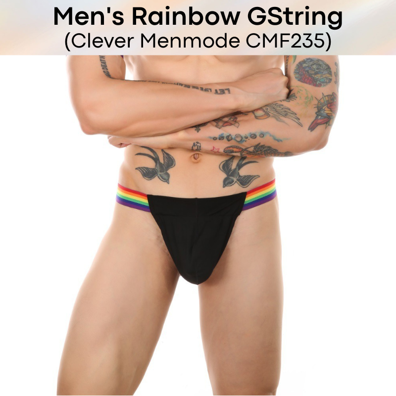 Men's GString : Rainbow Band GString Underwear (Clever Menmode CMF235)