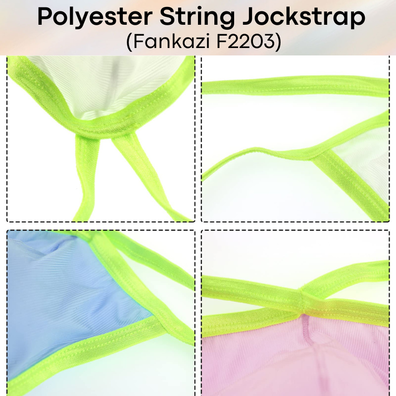 Men's Jockstrap: Polyester String Band Jockstrap with Lined Pouch Jockstrap Underwear (F2203)