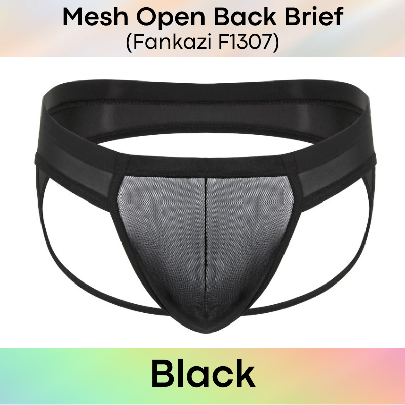 Men's Brief: Brief with Mesh See Through Underwear (F1307)