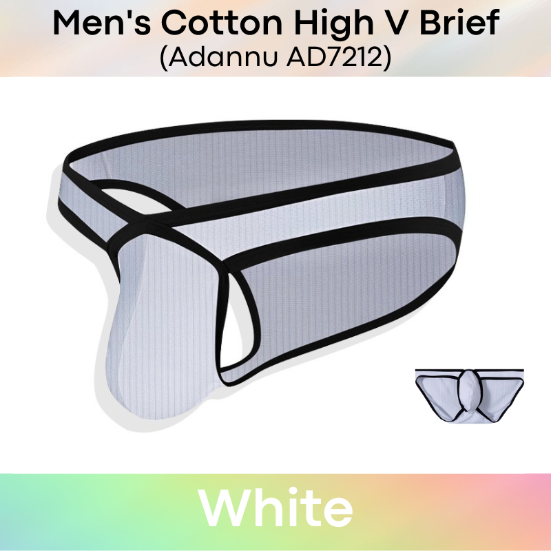 Men's Brief : Cotton High V Brief with 3D Pouch (Adannu AD7212)