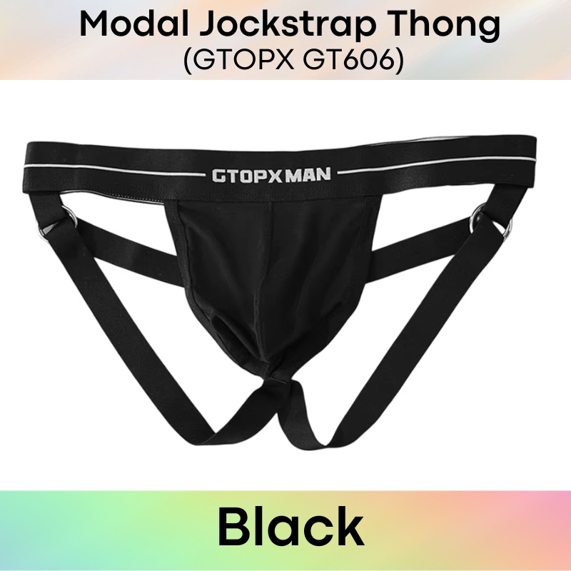 Men's Thong: Modal Contour Pouch with Jockstrap-Thong Design (GT606)