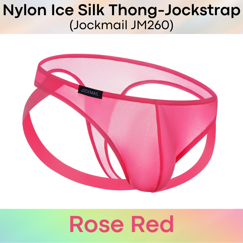 Men's Thong: Nylon Ice Silk Thong and Jockstrap Combination Underwear (JM260)