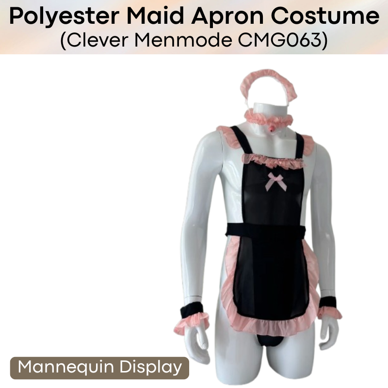 Men's Lifestyle: Unisex Polyester Mesh Maid Apron with Thong Costume Set for Roleplay (CMG063)