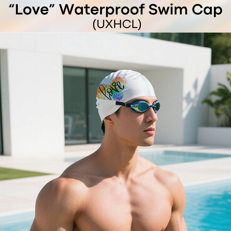 Lifestyle: Silicone Men's "Love Theme" Swimming Cap (UXHCL)