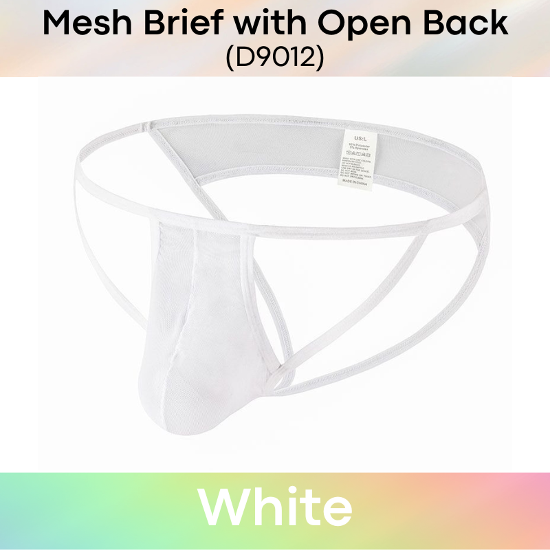 Men's Brief : Polyester Mesh Brief with Open Back (D9012)