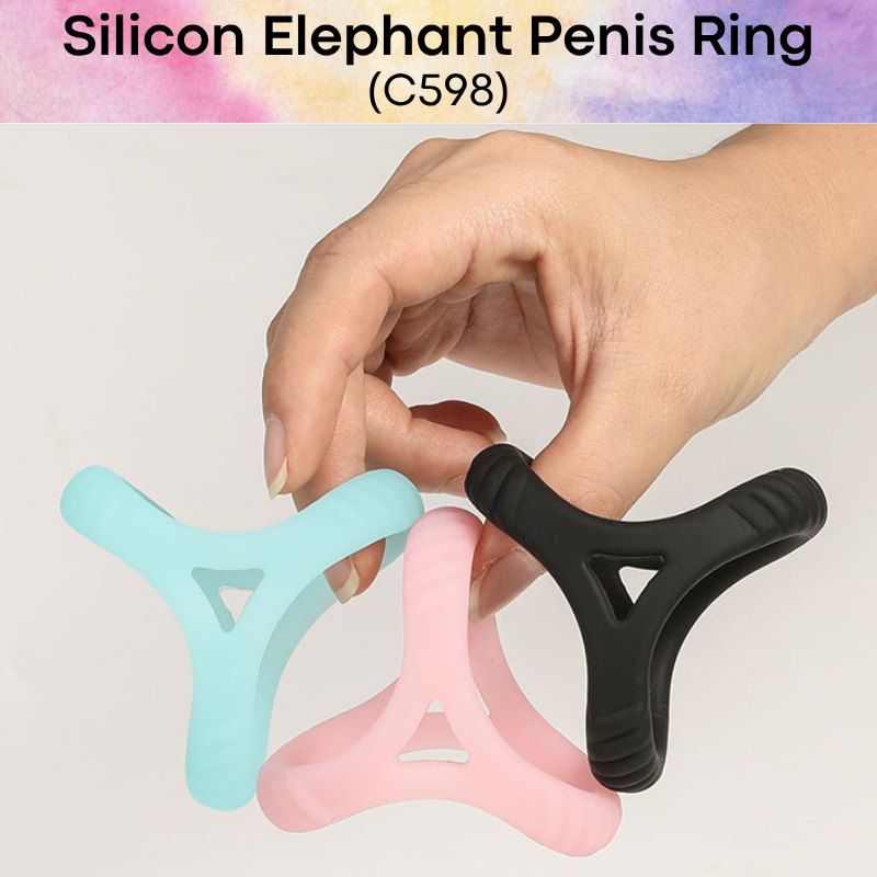 Men's Adult Toy: Silicon Penis Ring with 3-Point Pressure Contact Large (C598)