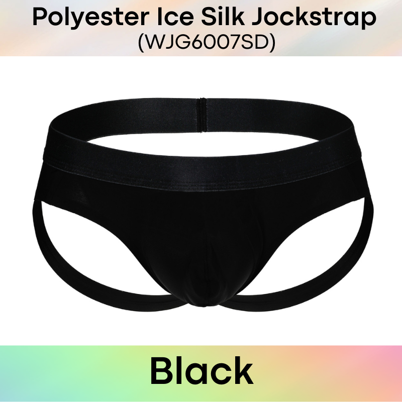 Men's Jockstrap: Polyester Ice Silk Thin Low Waist Jockstrap Underwear (WJG6007SD)