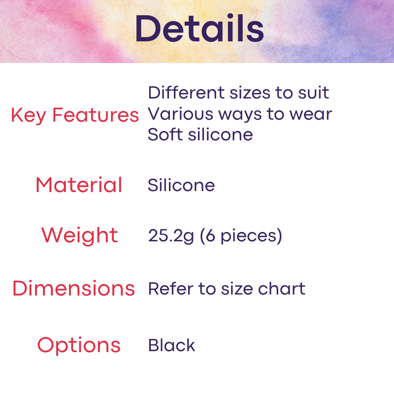 Adult Toy: Men's Silicone Penis Ring 6-Pc Set (C22)
