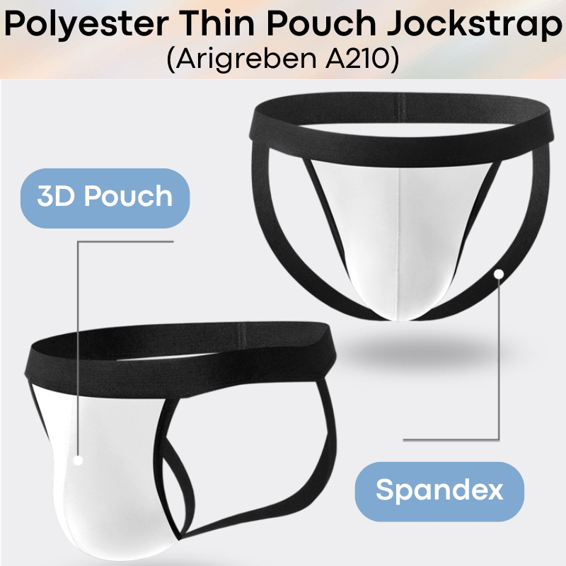 Men's Jockstrap: Polyester Thin Pouch Jockstrap Underwear (A210)