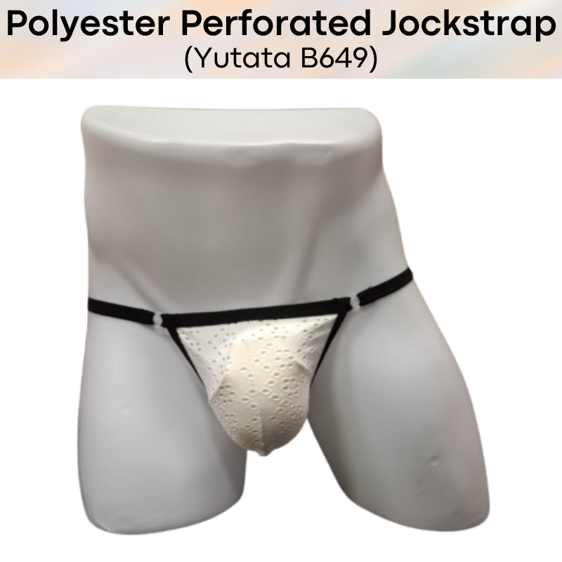 Men's Jockstrap: Polyester Perforated Pouch Slim Band Jockstrap (B649)