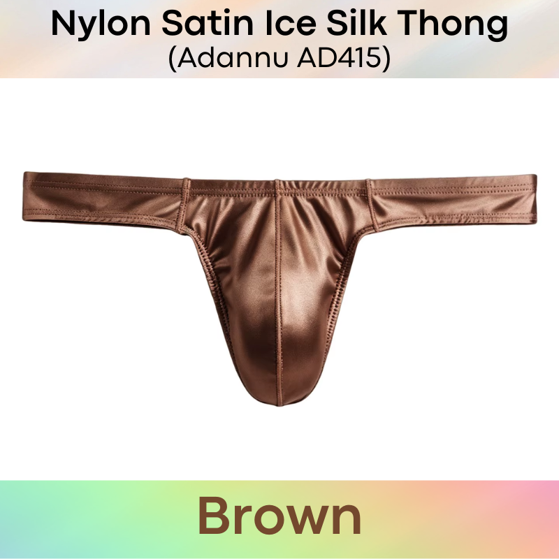 Men's Thong: Nylon Satin Ice Silk Thong Underwear (AD415)