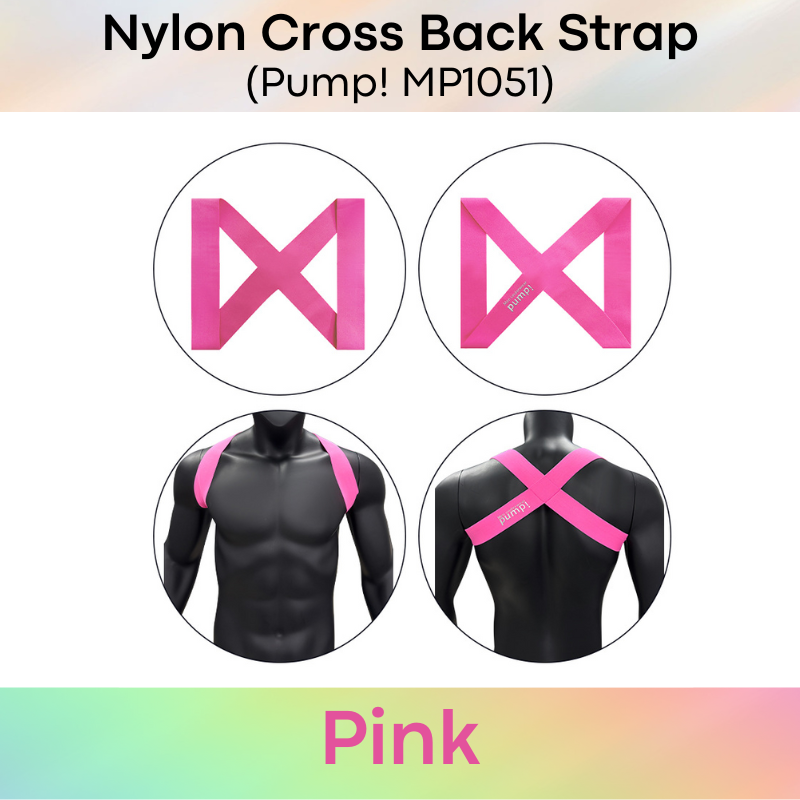 Men's Strap: Nylon Cross Back Shoulder Strap with Textured Logo (MP1051)