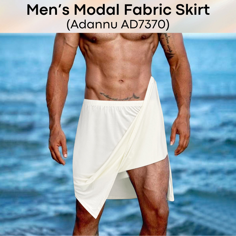 Men's Sleepwear: Modal Fabric Skirt with High Side Slit Opening (AD7370)