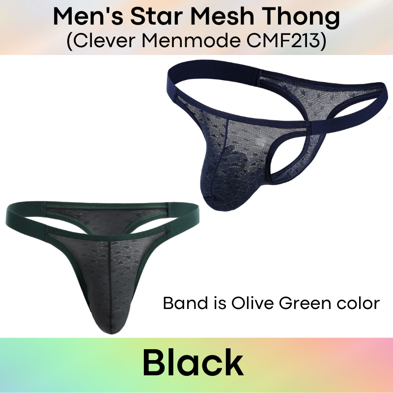 Men's Thong : Star Mesh Thong Underwear (Clever Menmode CMF213)