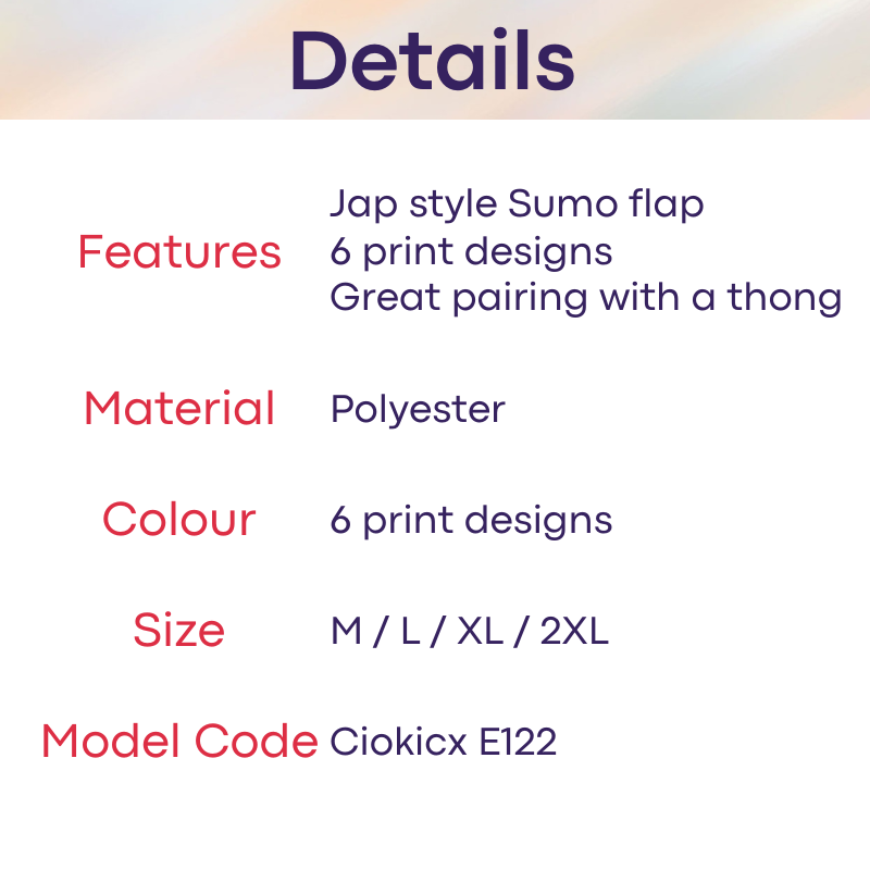 Men's Underwear: Polyester Japanese Style Sumo Flap Underwear (E122)