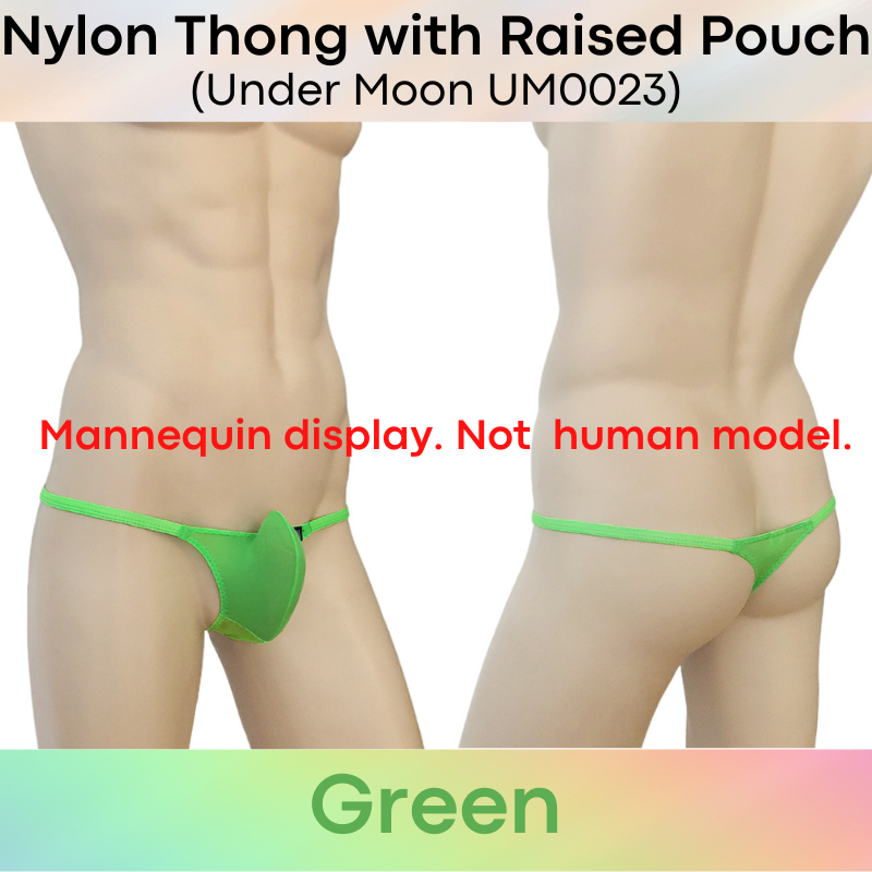 Men's Thong : Nylon Thong with Raised 3D Pouch (Under Moon UM0050)