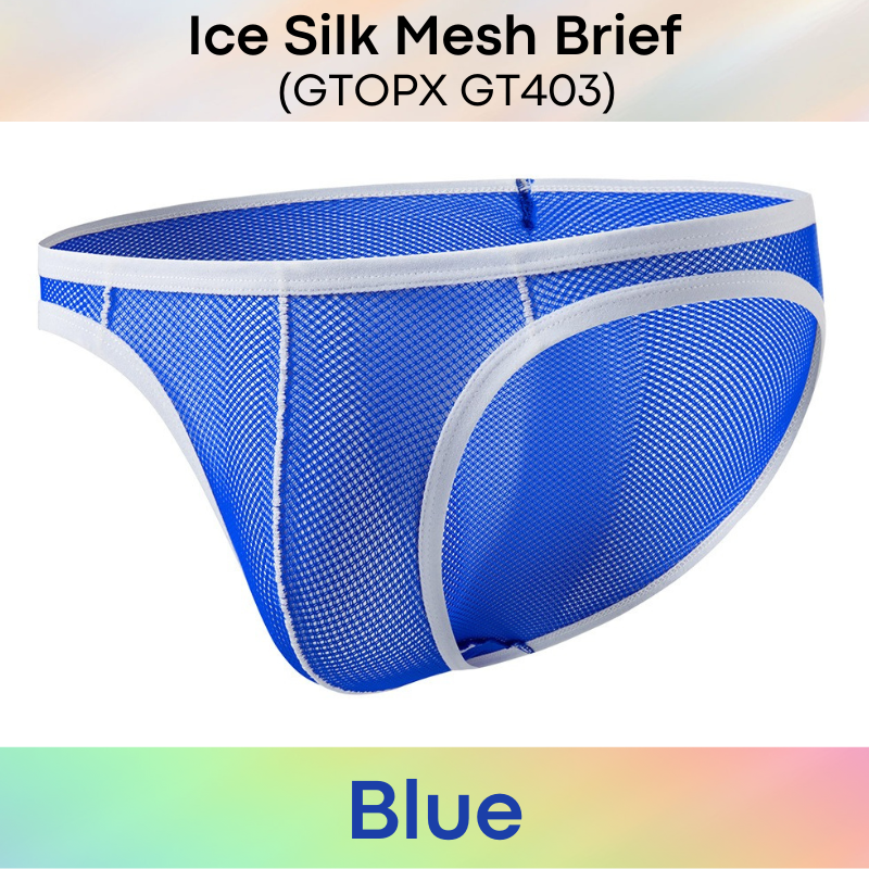 Men's Brief : Nylon Ice Silk Mesh Brief with Contour Lines (GTOPX GT403)