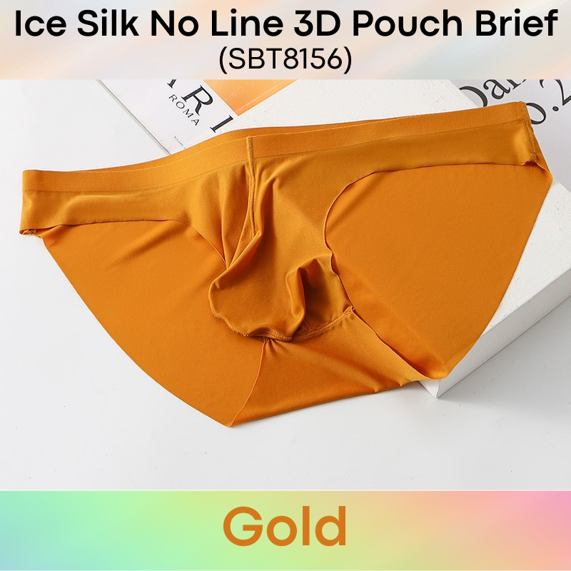 Men's Brief : Nylon Ice Silk, No Line, 3D Pouch Brief Underwear (SBT8156)