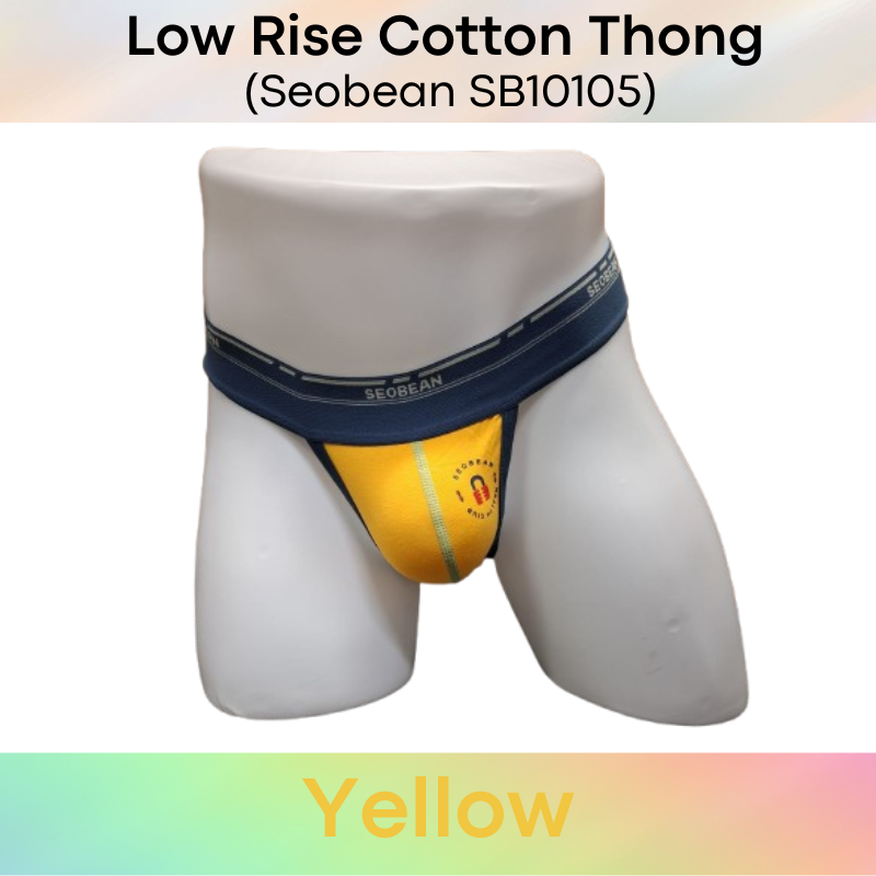 Men's Thong: Cotton Low Rise T Back Thong Underwear (SB10105)