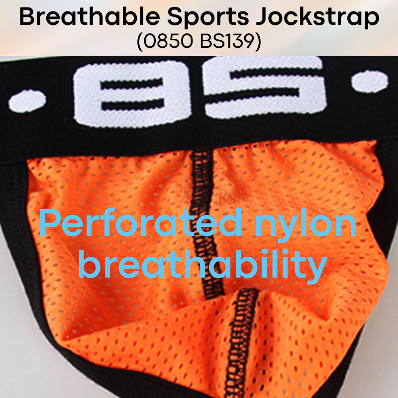 Men's Jockstrap: Nylon Perforated Sports Jockstrap with Spandex Waistband (BS139)