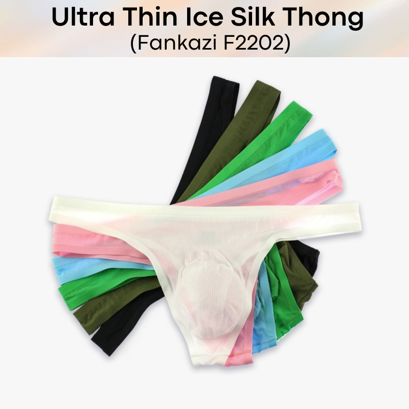 Men's Thong : Ice Silk Ultra Thin Underwear (Fankazi F2202)