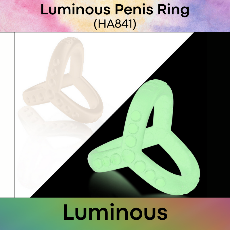 Men's Adult Toy: Luminous Glow in Dark Silicon Penis Ring (HA841)