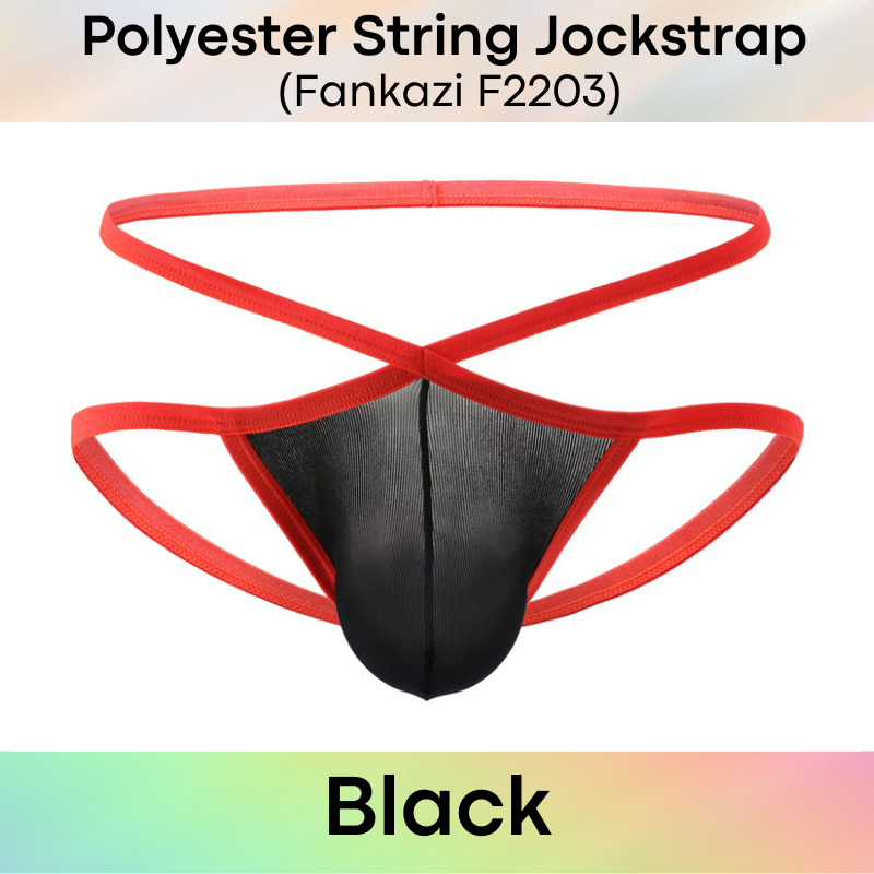 Men's Jockstrap: Polyester String Band Jockstrap with Lined Pouch Jockstrap Underwear (F2203)