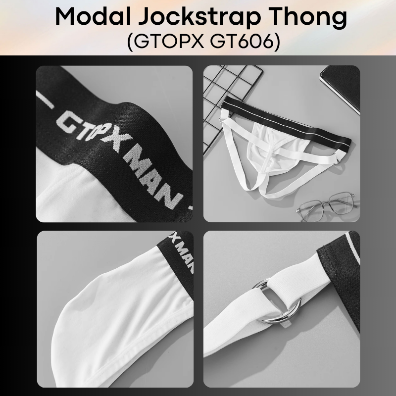 Men's Thong: Modal Contour Pouch with Jockstrap-Thong Design (GT606)