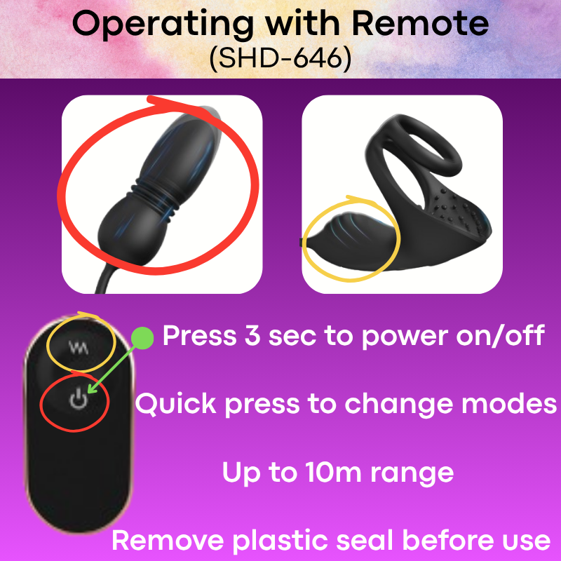 Adult Toy: Silicone Butt Plug Vibrator with Scrotum Vibrator (SHD-S646)