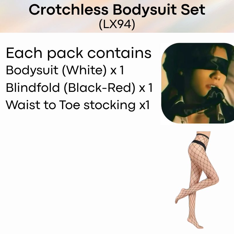 Unisex Underwear: Polyester Crotchless with Blindfold/Stocking Set Underwear (LX94)