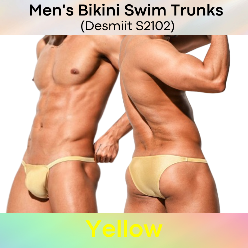 Men's Swimwear : Bikini Swim Trunks for Swim and Tan (Desmiit S2102)