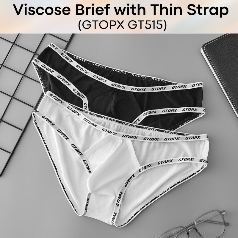 Men's Brief: Viscose Fibre Brief with 1cm Strap Underwear (GT515)