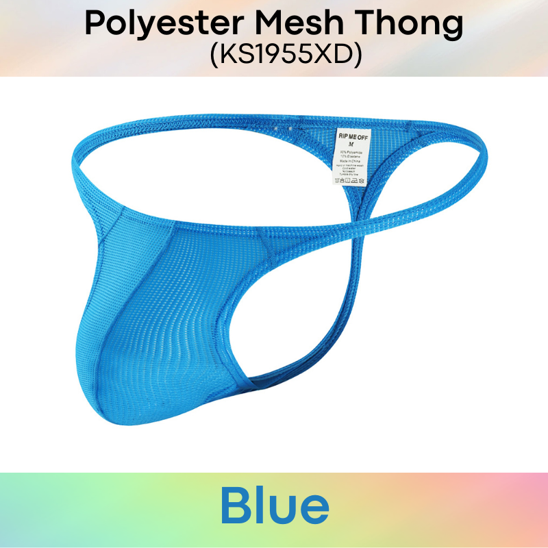 Men's Thong: Polyester Mesh Thong Underwear (KS1955XD)
