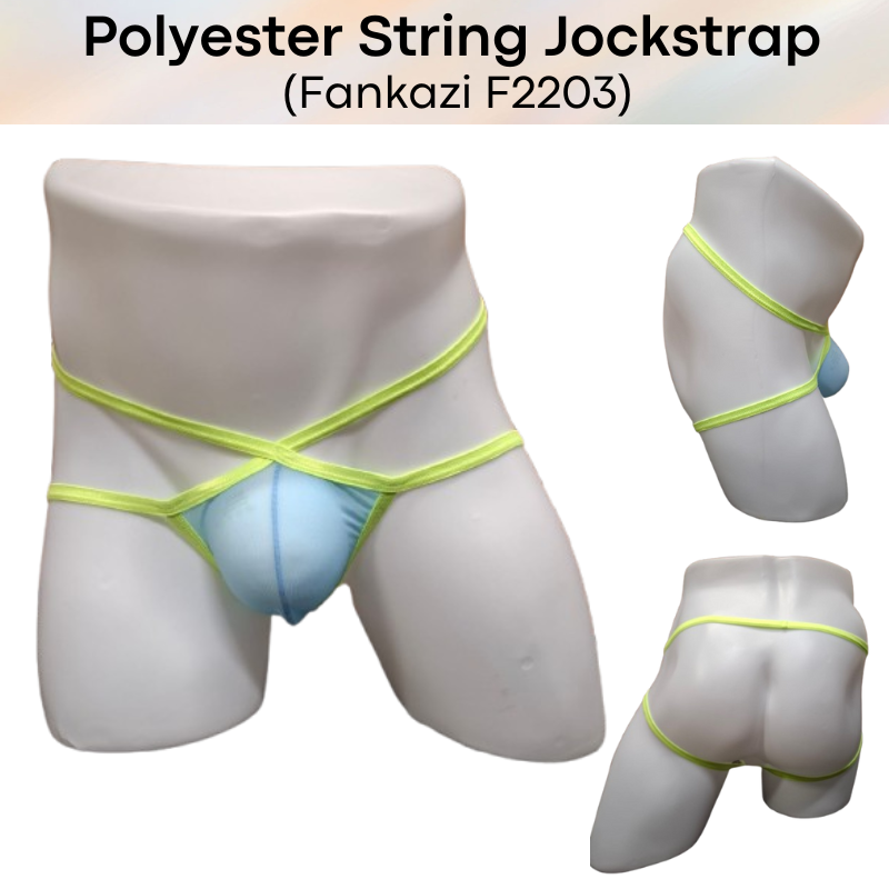 Men's Jockstrap: Polyester String Band Jockstrap with Lined Pouch Jockstrap Underwear (F2203)
