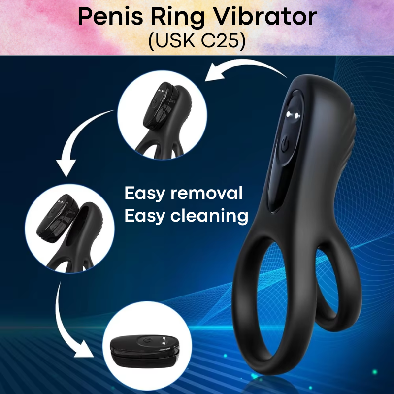 Adult Toy: Men's Silicone Vibrating Penis Ring (USKC25)