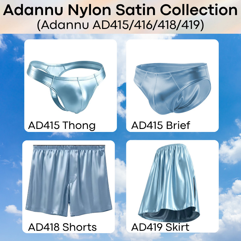 Men's Loungewear: Nylon Satin Ice Silk Home Man Skirt (AD419)