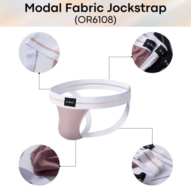 Men's Jockstrap: Modal Fabric Double Layer Pouch Jockstrap Underwear (OR6108)