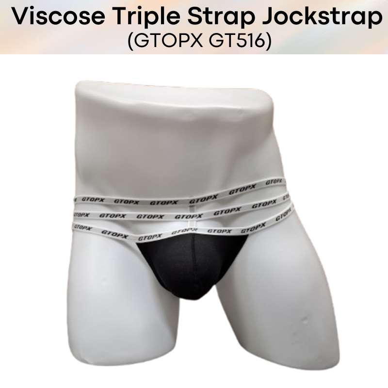 Men's Jockstrap: Viscose Jockstrap with Triple Strap Underwear (GT516)