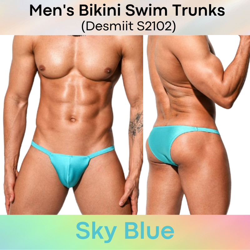 Men's Swimwear : Bikini Swim Trunks for Swim and Tan (Desmiit S2102)