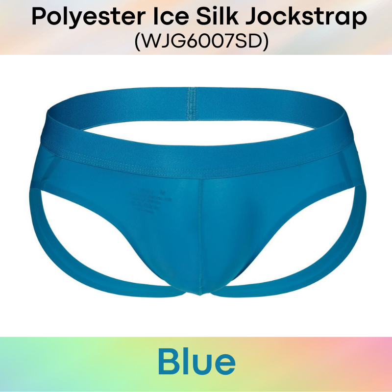 Men's Jockstrap: Polyester Ice Silk Thin Low Waist Jockstrap Underwear (WJG6007SD)