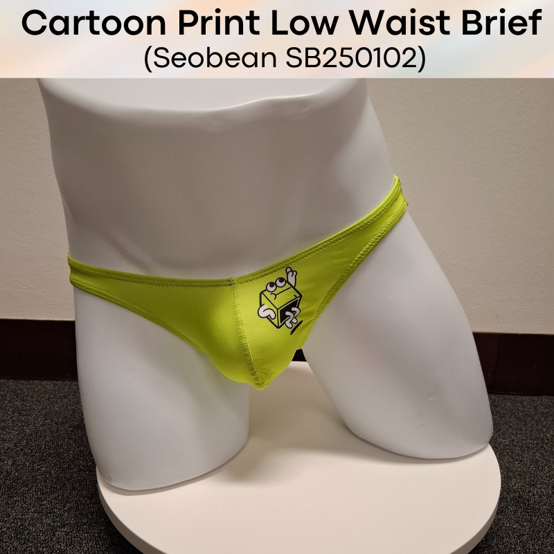 Men's Brief: Polyester Cartoon Low Waist Brief Underwear (SB250102)