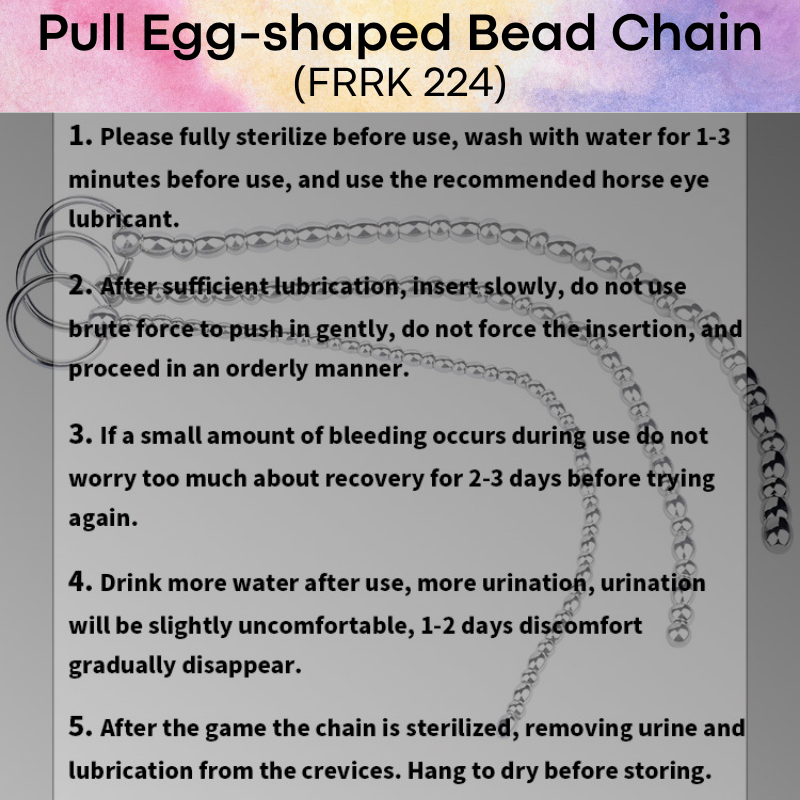 Adult Toy: Egg-shaped Bead Chain with Pull Ring (FRRK224)